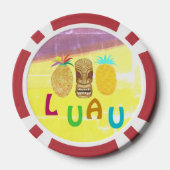 Zomer Tiki Ananas Luau Poker Chips (Achterkant)