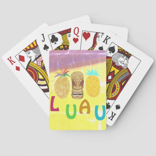 Zomer Tiki Ananas Luau Pokerkaarten (Achterkant)