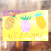 Zomer Tiki Ananas Luau Raamsticker (Vel 2)