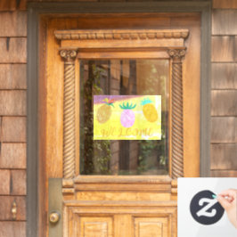 Zomer Tiki Ananas Luau Raamsticker