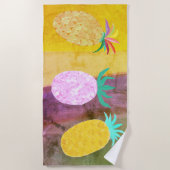 Zomer Tiki Ananas Luau Strandlaken (Voorkant)