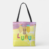 Zomer Tiki Ananas Luau Tote Bag (Achterkant)
