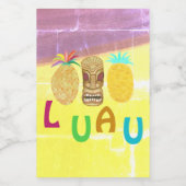 Zomer Tiki Ananas Luau Voedselcontainer Etiket (Enkel label)