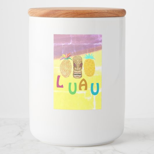 Zomer Tiki Ananas Luau Voedselcontainer Etiket (Voorkant)