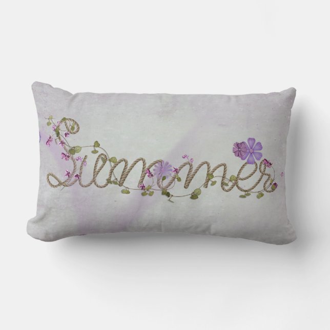 zomer touw en bloemen kussen (Voorkant)