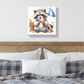 Zomer Treats Wasbeer Canvas Afdruk (Insitu (Slaapkamer))