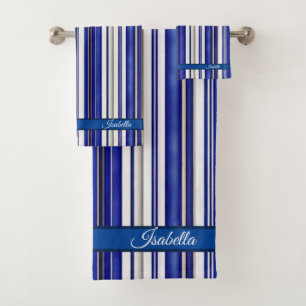 Zomer Trendy Navy Blue Boat Stripes Collectie Bad Handdoek