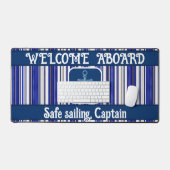 Zomer Trendy Navy Blue Boat Stripes Collectie Bureaumat (Keyboard & Muis)