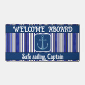 Zomer Trendy Navy Blue Boat Stripes Collectie Bureaumat (Voorkant)