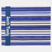 Zomer Trendy Navy Blue Boat Stripes Collectie Fleece Deken (Voorkant (Horizontaal))