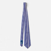Zomer Trendy Navy Blue Boat Stripes Collectie Stropdas (Achterkant)