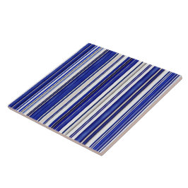 Zomer Trendy Navy Blue Boat Stripes Collectie Tegeltje