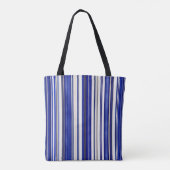 Zomer Trendy Navy Blue Boat Stripes Collectie Tote Bag (Achterkant)