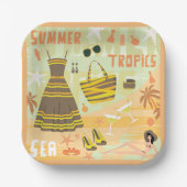 Zomer Tropen Papieren Bordje (Voorkant)