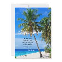 Zomer Tropical Beach Palm bruiloft Dank u KAART