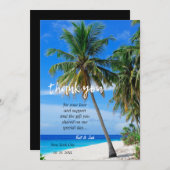Zomer Tropical Beach Palm bruiloft Dank u KAART (Voorkant / Achterkant)