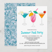 Zomer Tropical Cocktail Volwassenen Zwembad Feest  Kaart (Voorkant / Achterkant)