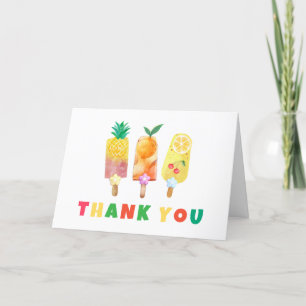 Zomer Tropical Fruit Ice Cream Pop Baby shower Bedankkaart
