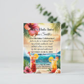 Zomer Tropical Luau Strandfeest 21e Verjaardag Briefkaart (Staand voorkant)