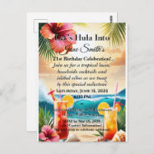 Zomer Tropical Luau Strandfeest 21e Verjaardag Briefkaart (Voorkant / Achterkant)