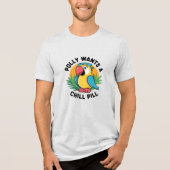 Zomer Tropical Parrot Design Tri-Blend Shirt (Voorkant)