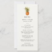 Zomer Tropisch Ananas Patroon Trouwmenu (Voorkant)