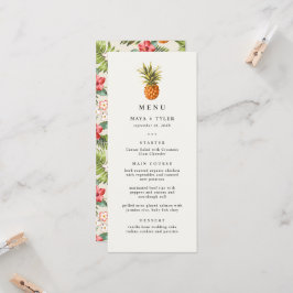Zomer Tropisch Ananas Patroon Trouwmenu