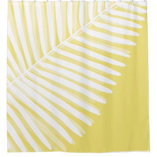 Zomer tropisch blad monochromatische print douchegordijn (Voorkant)