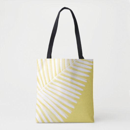Zomer tropisch blad monochromatische print tote bag (Voorkant)
