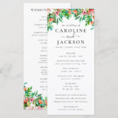Zomer Tropisch Bloemen Bruiloft Programma (Voorkant / Achterkant)
