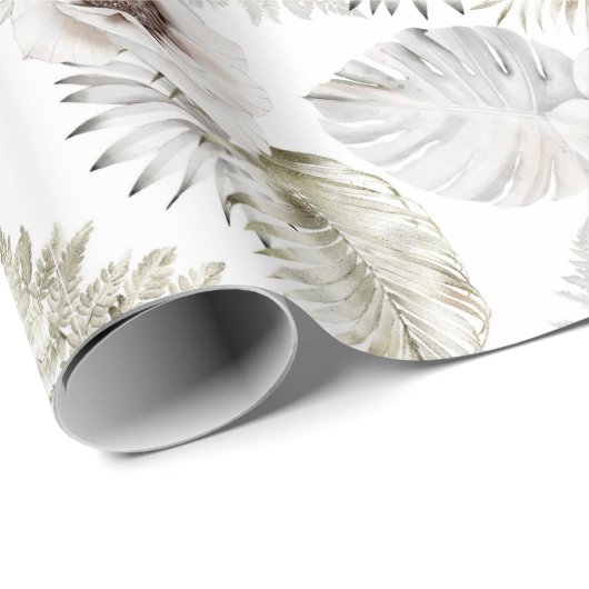 Zomer Tropisch Bloemmotief  Cadeaupapier (Rol Hoek)