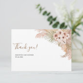 Zomer Tropisch Boho Gedroogd Palm Pampas Gras Bedankkaart (Staand voorkant)