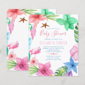 Zomer tropisch budget babyshower uitnodiging (Voorkant / Achterkant)