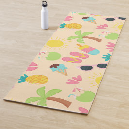 Zomer Tropisch/Cute Strandpatroon met Palmboom Yogamat