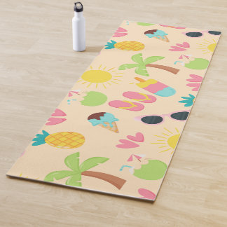 Zomer Tropisch/Cute Strandpatroon met Palmboom Yogamat