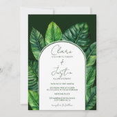 Zomer Tropisch donker groen Bruiloftsfoto Kaart (Voorkant)