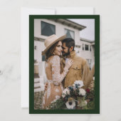 Zomer Tropisch donker groen Bruiloftsfoto Kaart (Achterkant)