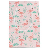 Zomer tropisch Flamingo pastel roze Medium Cadeauzakje (Voorkant)