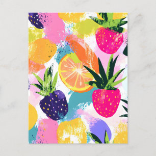 Zomer Tropisch Fruit Fiesta Aankondigingskaart