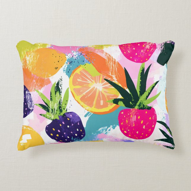 Zomer Tropisch Fruit Fiesta Accent Kussen (Voorkant)
