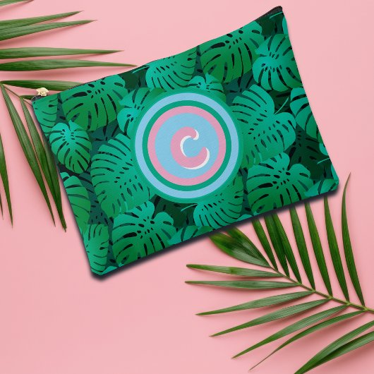 Zomer Tropisch Groen Blad Monogram Etui