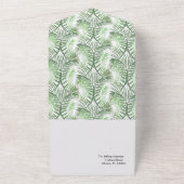 Zomer Tropisch Groen Palm Foto Bruiloft All In One Uitnodiging (Buitenkant)