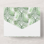 Zomer Tropisch Groen Palm Foto Bruiloft All In One Uitnodiging (Achterkant)