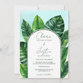 Zomer Tropisch Groen Strand Trouwfoto Kaart (Voorkant)