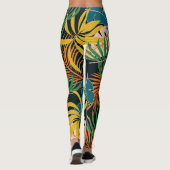 Zomer Tropisch Helder Planten Patroon Leggings (Achterkant)