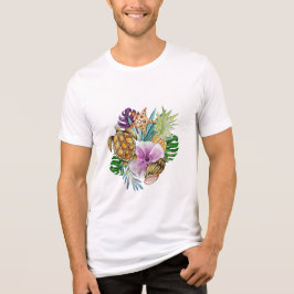 Zomer Tropisch Strand Collage Tri-Blend Shirt