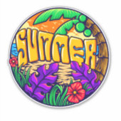 Zomer Tropisch Strand Thema Sticker (Voorkant)