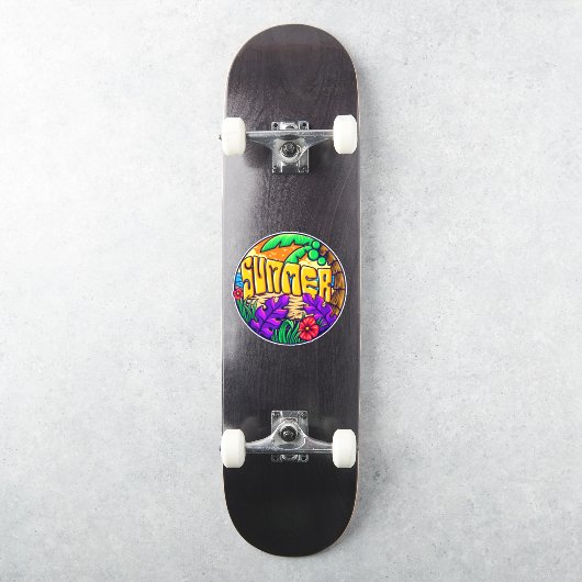 Zomer Tropisch Strand Thema Sticker (Skateboard)