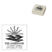 Zomer Tropisch Strand Zonsondergang Aangepast Reto Rubberstempel (Gestempeld)