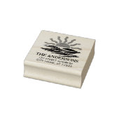 Zomer Tropisch Strand Zonsondergang Aangepast Reto Rubberstempel (Stempel)